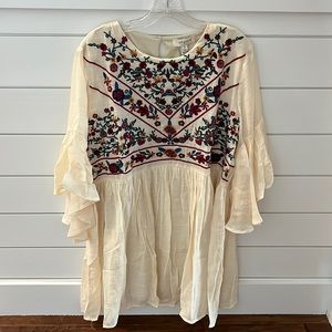 Umgee floral embroidered baby doll dress